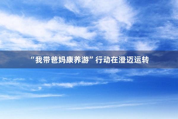 “我带爸妈康养游”行动在澄迈运转
